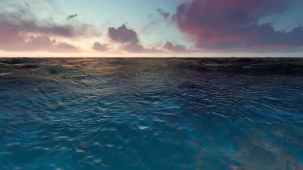 Vatten och vågor och en himmel — Stockvideo