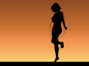 Kavramsal şişman şişman şişman kadın zayıfa karşı kilo verdikten sonra sağlıklı vücuda uyuyor ya da gün batımında kasları zayıf genç bir kadınla diyet yapıyor. Fitness, beslenme veya şişmanlık obezite, sağlık şekli 3D illüstrasyon