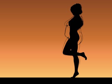 Kavramsal şişman şişman şişman kadın zayıfa karşı kilo verdikten sonra sağlıklı vücuda uyuyor ya da gün batımında kasları zayıf genç bir kadınla diyet yapıyor. Fitness, beslenme veya şişmanlık obezite, sağlık şekli 3D illüstrasyon