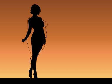 Kavramsal şişman şişman şişman kadın zayıfa karşı kilo verdikten sonra sağlıklı vücuda uyuyor ya da gün batımında kasları zayıf genç bir kadınla diyet yapıyor. Fitness, beslenme veya şişmanlık obezite, sağlık şekli 3D illüstrasyon