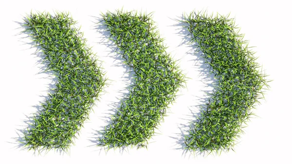 Concept Conceptual Green Summer Lawn Grass Symbol Shape Isolated White — Stock Photo, Image