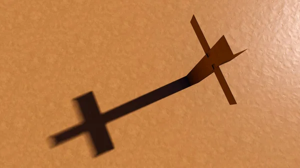 Koncepce Nebo Pojmové Jíl Křesťanský Kříž Argil Pozadí Ilustrační Metafora — Stock fotografie