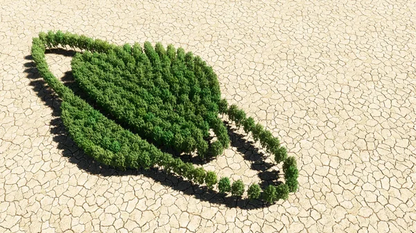 Concepto Grupo Conceptual Árbol Bosque Verde Sobre Fondo Seco Icono —  Fotos de Stock