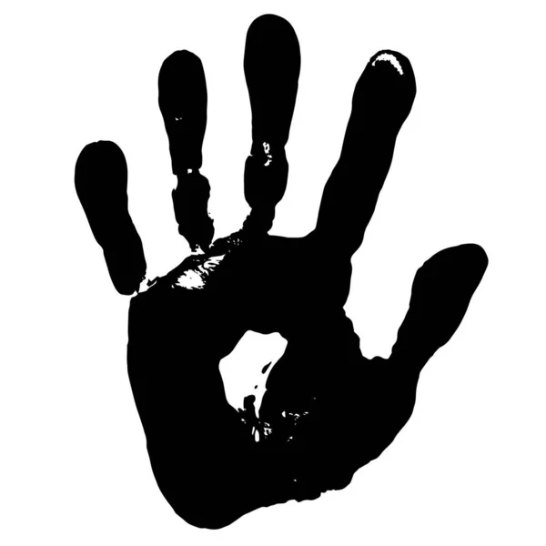 Concept Conceptuele Leuke Verf Menselijke Hand Handafdruk Van Kind Geïsoleerd — Stockfoto