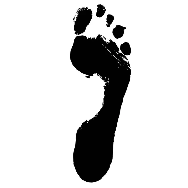 Έννοια Εννοιολογική Μαύρη Μπογιά Ανθρώπινο Πόδι Αποτύπωμα Που Απομονώνονται Λευκό — Φωτογραφία Αρχείου
