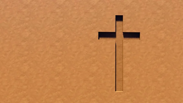 Έννοια Εννοιολογική Πήλινος Χριστιανικός Σταυρός Φόντο Αργίλου Εικονογράφηση Μεταφορά Για — Φωτογραφία Αρχείου
