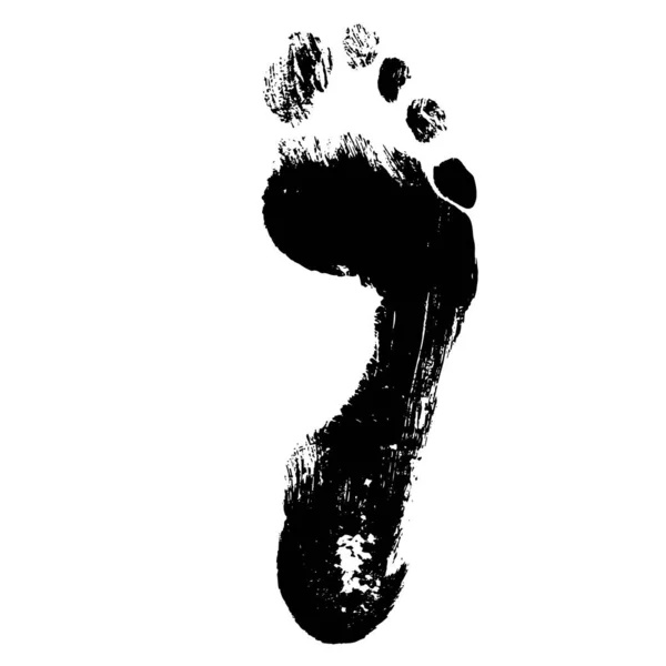 白い背景に人間の足や足跡をペイントベクトルコンセプトや概念黒 気候変動の比喩 — ストックベクタ