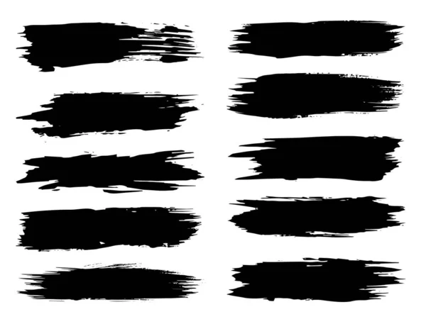 Векторная Коллекция Набор Художественной Черной Краски Чернил Акриловой Руки Сделанные — стоковый вектор