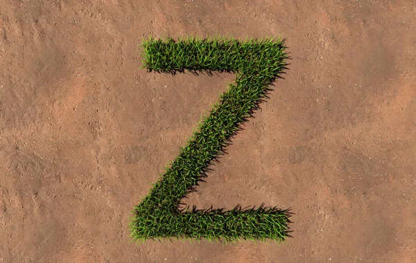 Concept Conceptual Green Summer Lawn Grass Symbol Shape Brown Soil — Stock Photo, Image