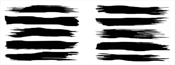 Συλλογή Της Καλλιτεχνικής Grungy Μαύρο Χρώμα Χέρι Έκανε Δημιουργική Πινελιά — Φωτογραφία Αρχείου