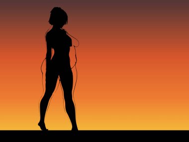 Kavramsal aşırı kilolu kadınlara karşı zayıf vücutlar kilo verdikten sonra sağlıklı vücuda uyar ya da gün batımında zayıf genç kadınlarla diyet yaparlar. Fitness, beslenme veya şişmanlık obezite, sağlık şekli 3D illüstrasyon