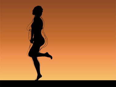 Kavramsal şişman şişman şişman kadın zayıfa karşı kilo verdikten sonra sağlıklı vücuda uyuyor ya da gün batımında kasları zayıf genç bir kadınla diyet yapıyor. Fitness, beslenme veya şişmanlık obezite, sağlık şekli 3D illüstrasyon