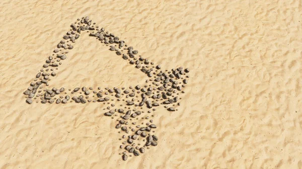 Conceber Pedras Conceituais Areia Praia Forma Símbolo Artesanal Fundo Arenoso — Fotografia de Stock