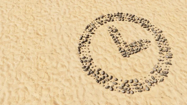 Концепція Або Концептуальні Камені Пляжному Піску Форма Символу Ручної Роботи — стокове фото