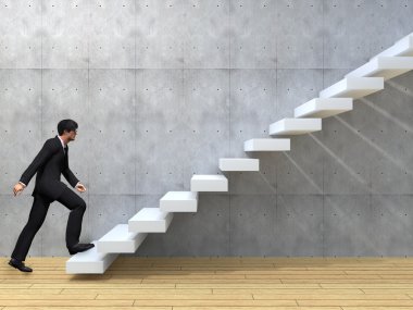 bir merdiven tırmanma işadamı