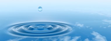 Sıvı damla suya düşen