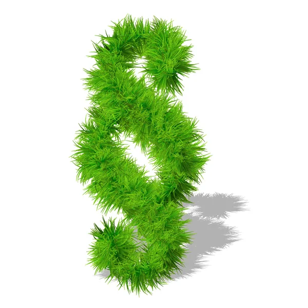 Σύμβολο γραμματοσειράς eco πράσινο γρασίδι — Φωτογραφία Αρχείου