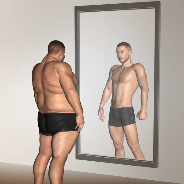 太りすぎ vs スリム筋肉男と合う — ストック写真