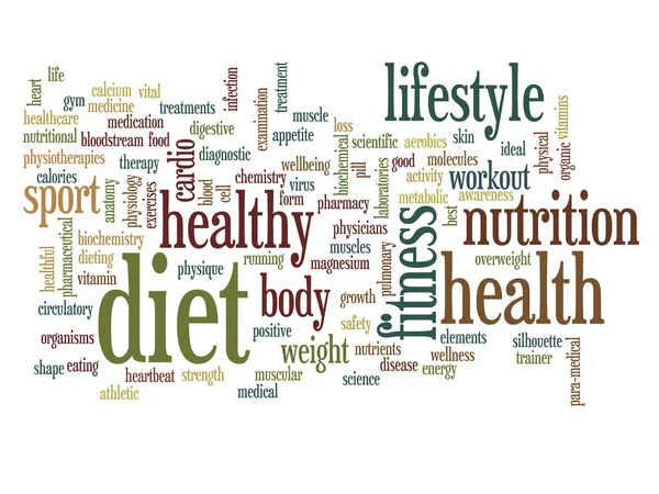 Chmury słowo dieta i zdrowie — Zdjęcie stockowe