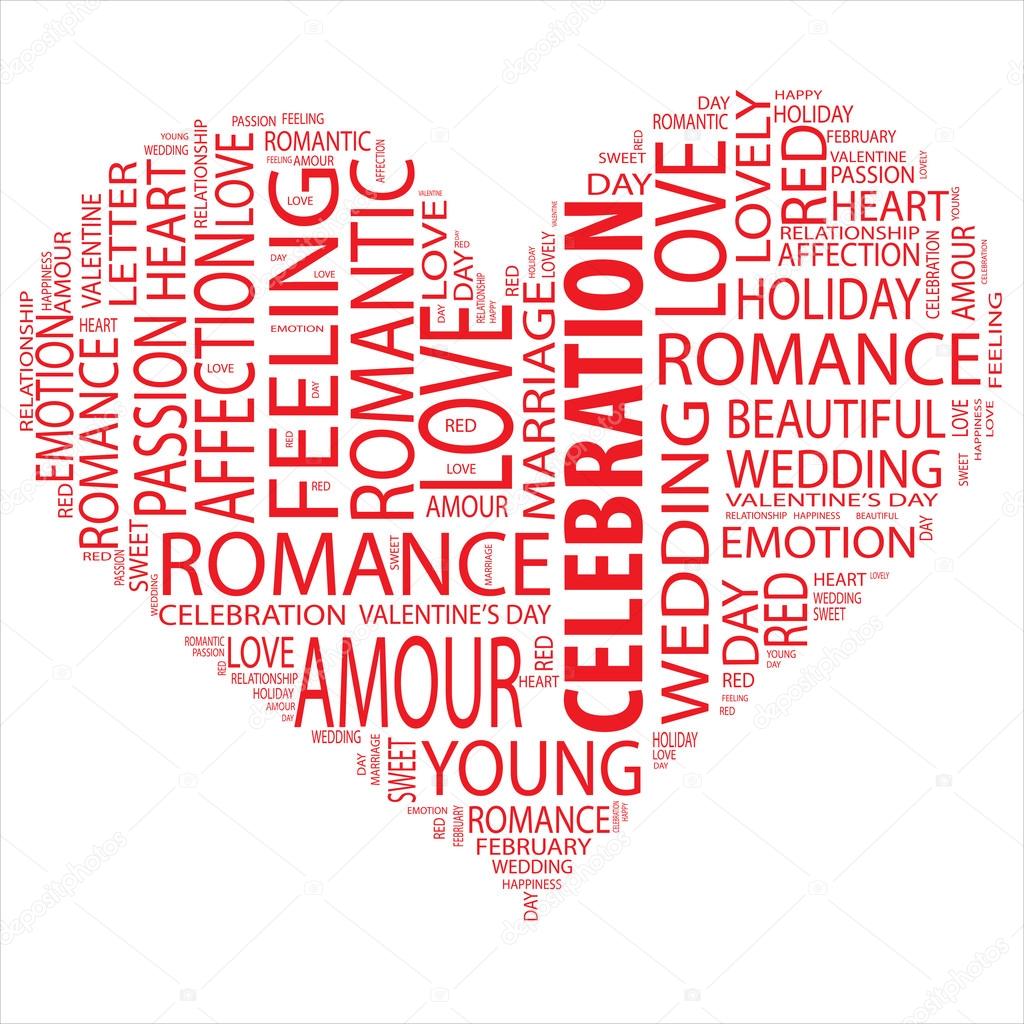 Wordcloud  in shape of heart