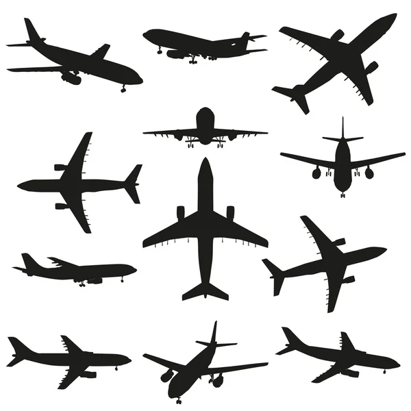 Una serie di aerei neri — Foto Stock