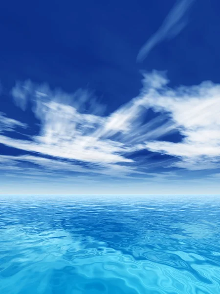 Fale wody oceanu i niebo — Zdjęcie stockowe