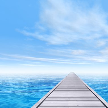 Ahşap güverte pier kenarı