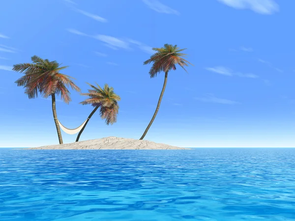 Exotic island with palm trees — Stock Photo, Image