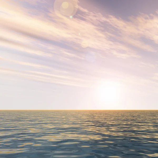Su ve günbatımı, gökyüzü — Stok fotoğraf