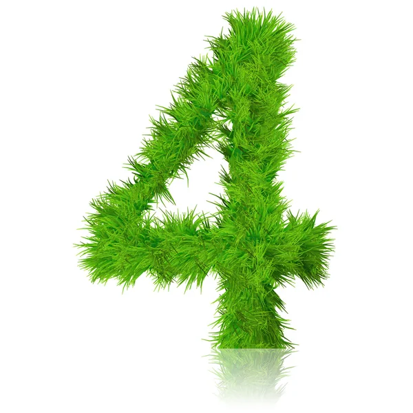 Vier aus grünem Gras — Stockfoto
