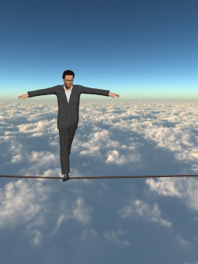 Manwalking ip üzerinde dengede