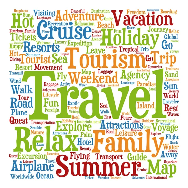 Tourism word cloud — Stock Photo, Image