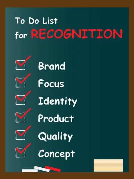 Recognition chalk text blackboard — Stock Photo, Image