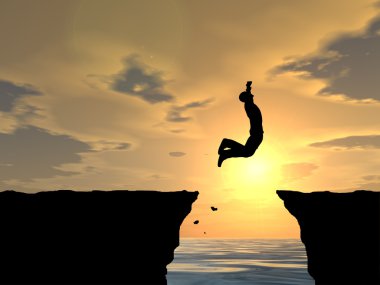 Kavramsal genç işadamı siluet