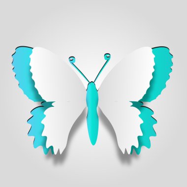 kavramsal beyaz kağıt kelebek