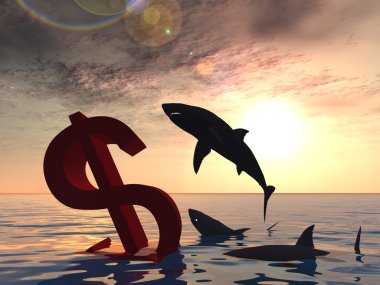 kavramsal kanlı Doları sembolü