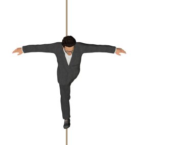 Kavramsal 3d işadamı yürüyüş