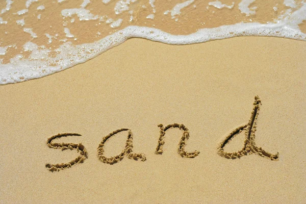 Handgeschriebener Text im Sand — Stockfoto