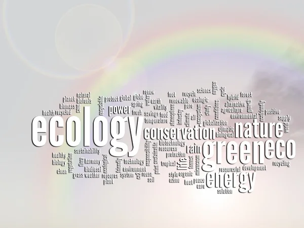 Green ecology  word cloud text — Stock Photo, Image