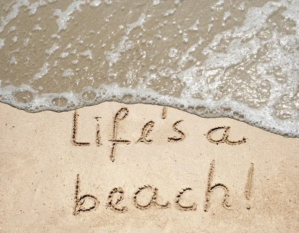 Handgeschriebenes Leben ist ein Strand — Stockfoto