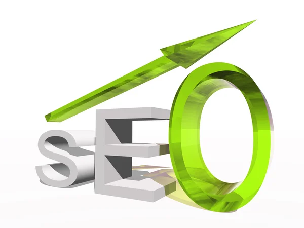 Symbole conceptuel 3D SEO — Photo