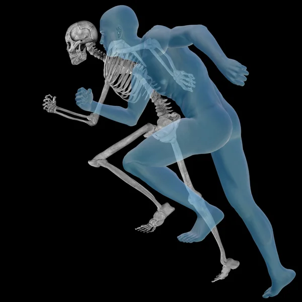 Conceptuele 3D-mens en een transparante lichaam zoals een x-ray — Stockfoto