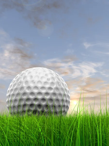 Pelota de golf en el horizonte —  Fotos de Stock