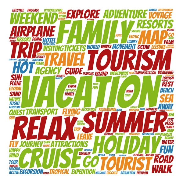 Turism word cloud — Stockfoto