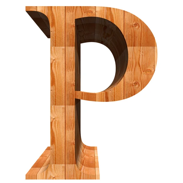 Εννοιολογική ξύλο γραμματοσειρά p — Φωτογραφία Αρχείου