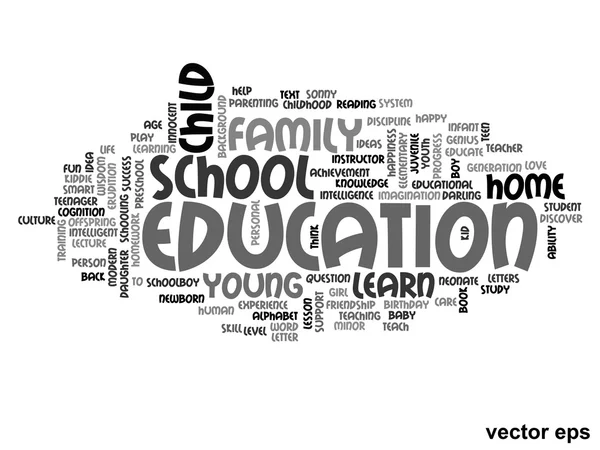 Konceptuella utbildning word cloud — Stock vektor