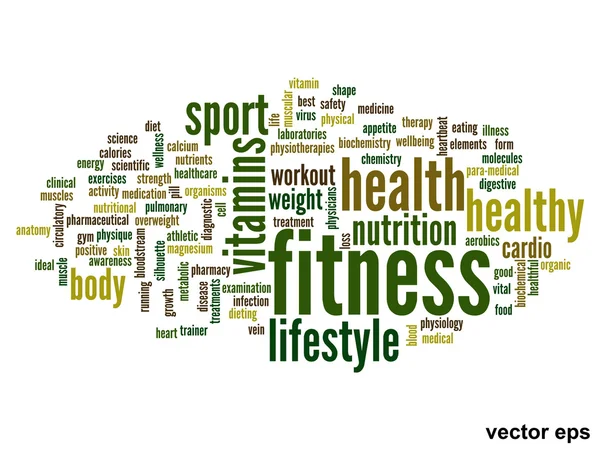 Fitness word cloud — Stock vektor