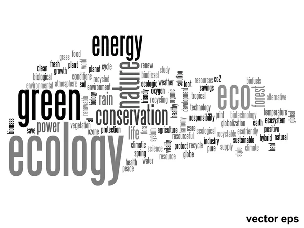 Conceptuele ecologie word cloud — Stockvector