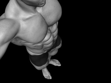 genç erkek vücut geliştirmeci