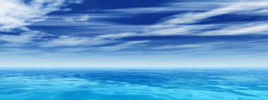Okyanus dalgaları ve gökyüzü